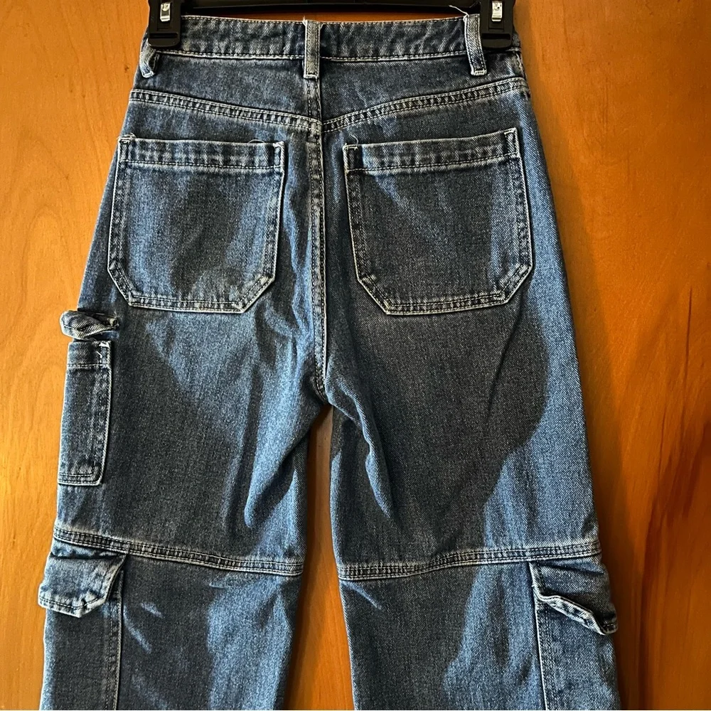 PacSun Dark Blue Cargo Women's Jeans - Picture 2 of 4